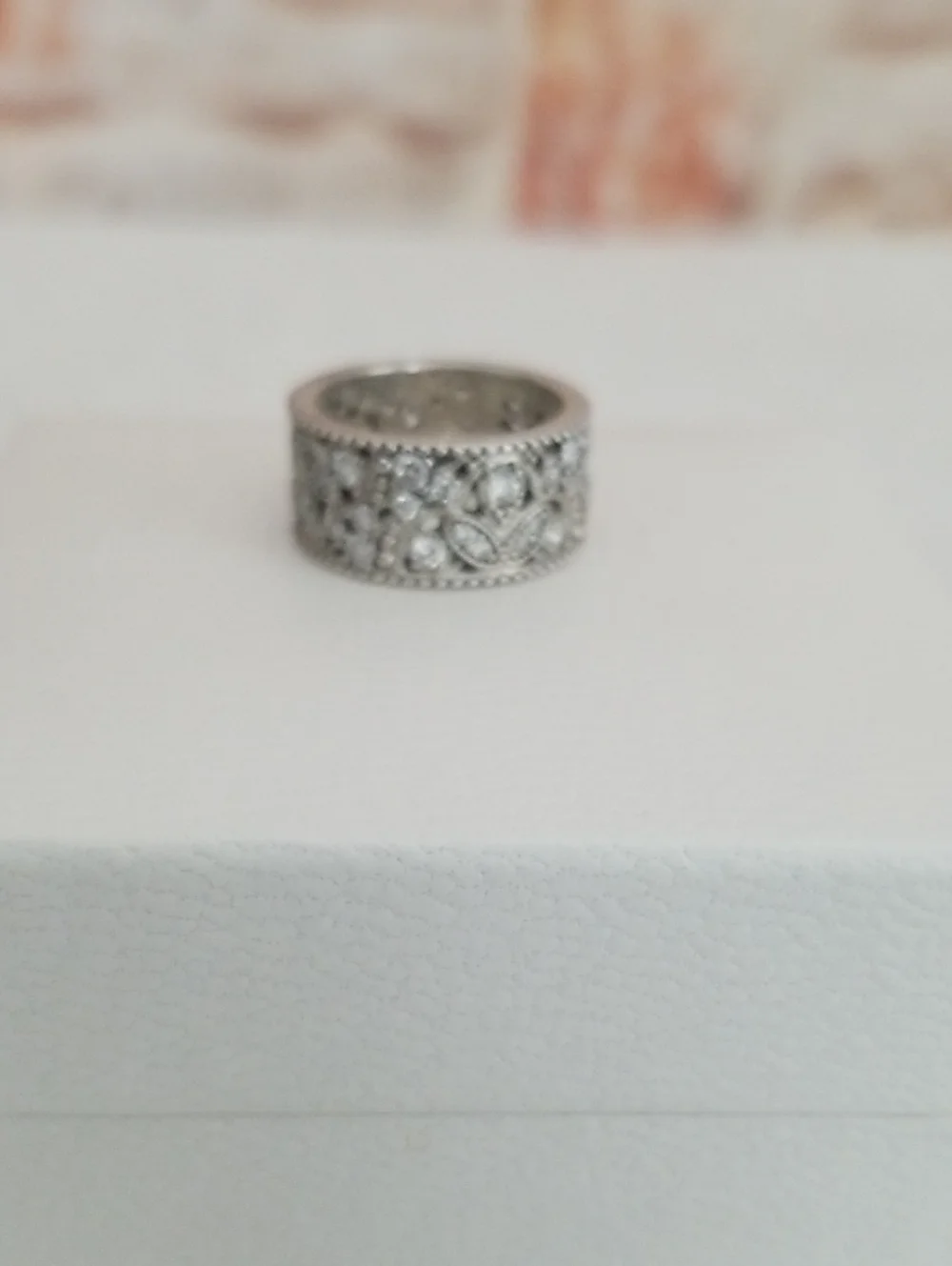 Pandora Silver Floral Pave Ring - Silver